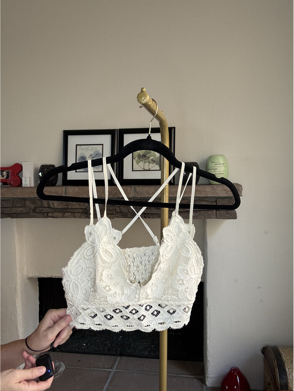 Anemone Lace bralette with criss-cross back straps Size Medium